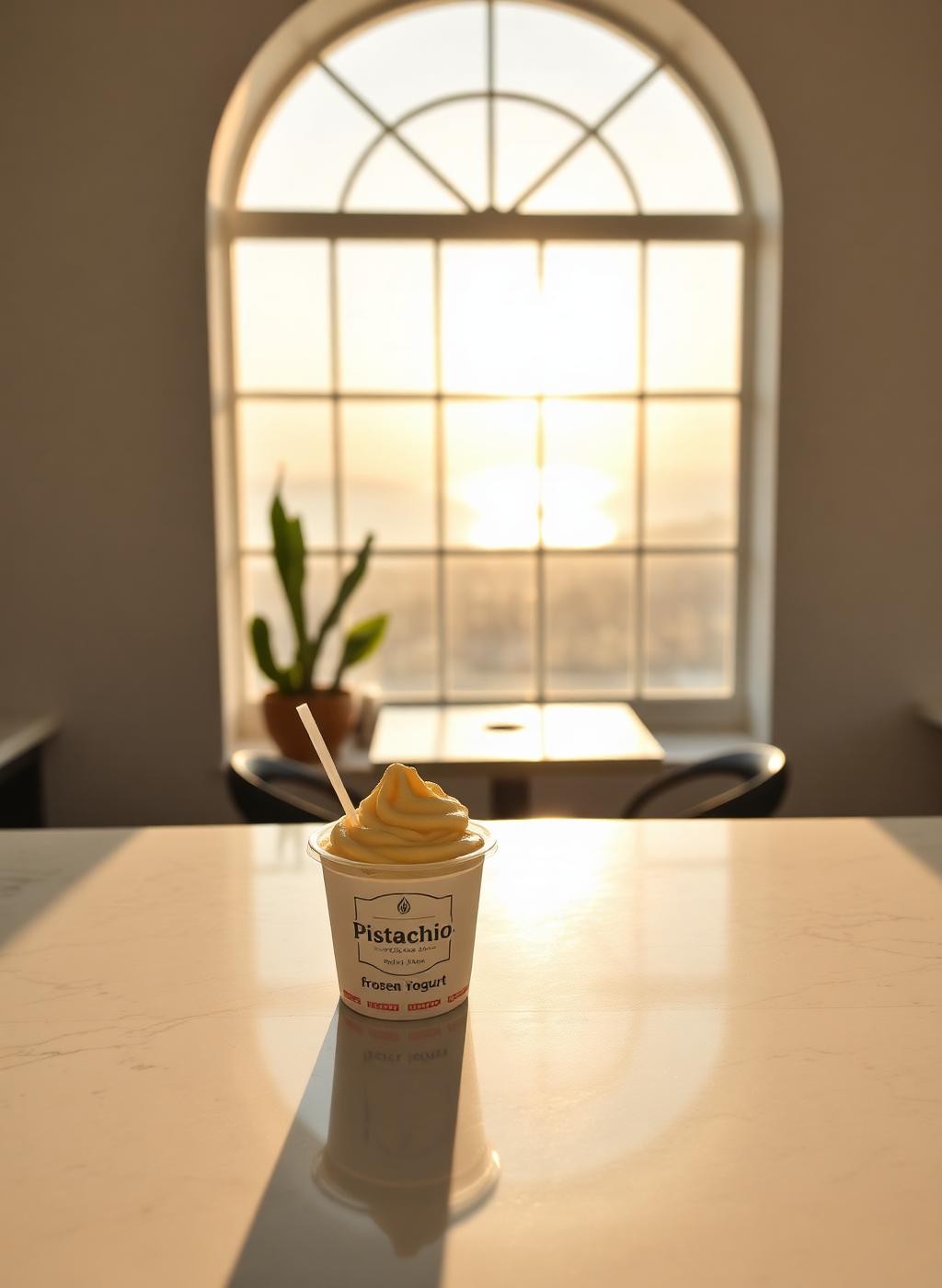 Ventana de arco con yogurt